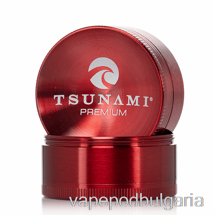 Vape Течности Tsunami 1.9inch 4-piece Sunken Top Grinder Red (50 Mm)